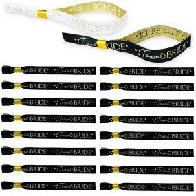 16 Black and Gold Team Bride Hen Party Wristbands and 1 Bride to Be Wristband
