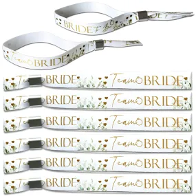 16 Botanical Floral Team Bride Hen Party Wristbands and 1 Bride to Be Wristband