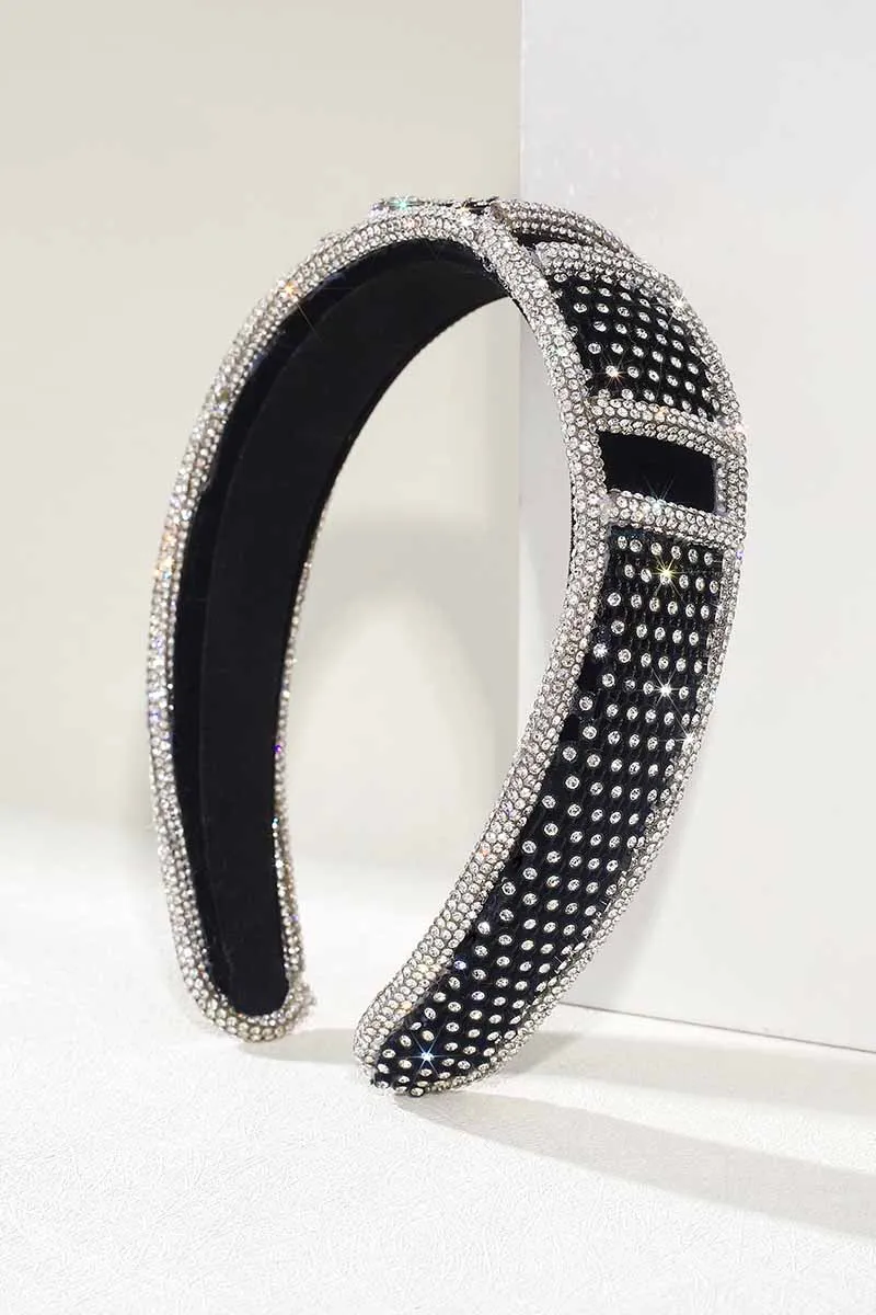 2025 Black Rhinestone Headbands Crystal wide Hair bands Wedding Accessories
