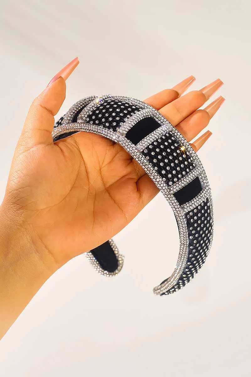 2025 Black Rhinestone Headbands Crystal wide Hair bands Wedding Accessories