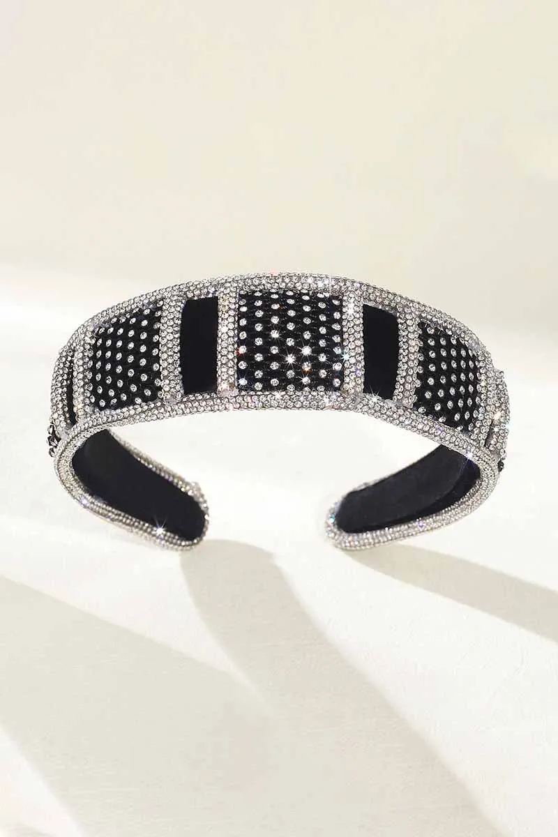 2025 Black Rhinestone Headbands Crystal wide Hair bands Wedding Accessories