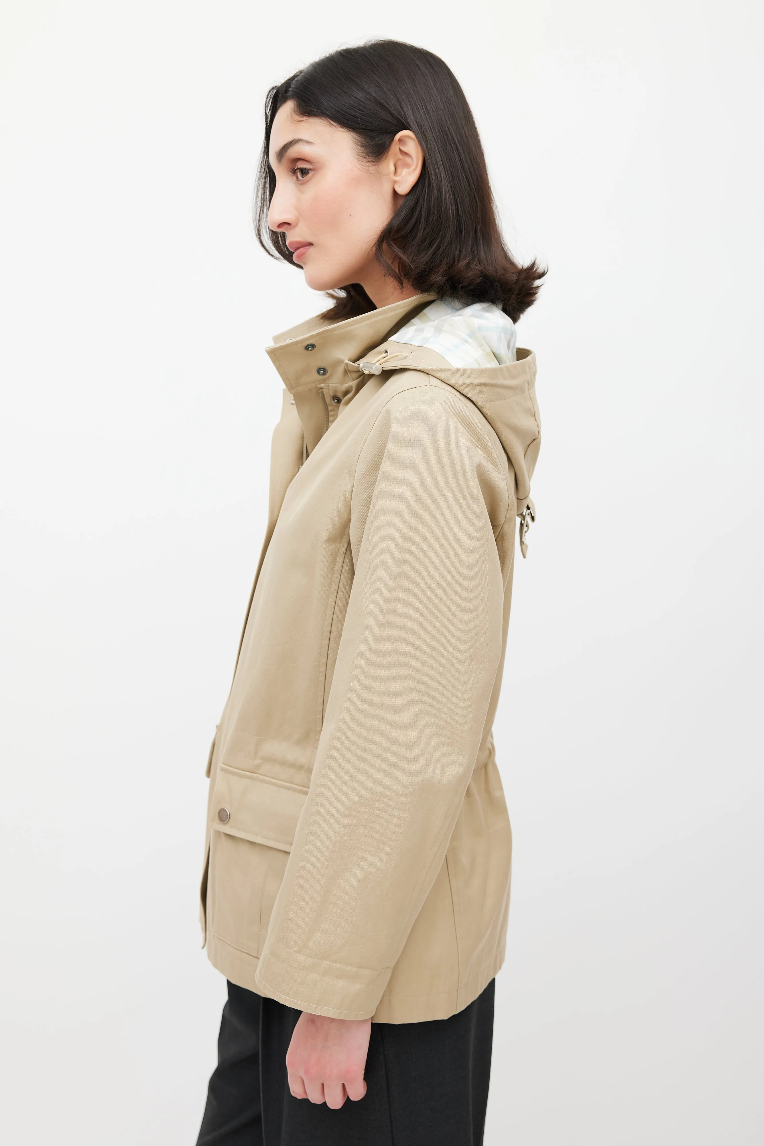 Beige Hooded Jacket