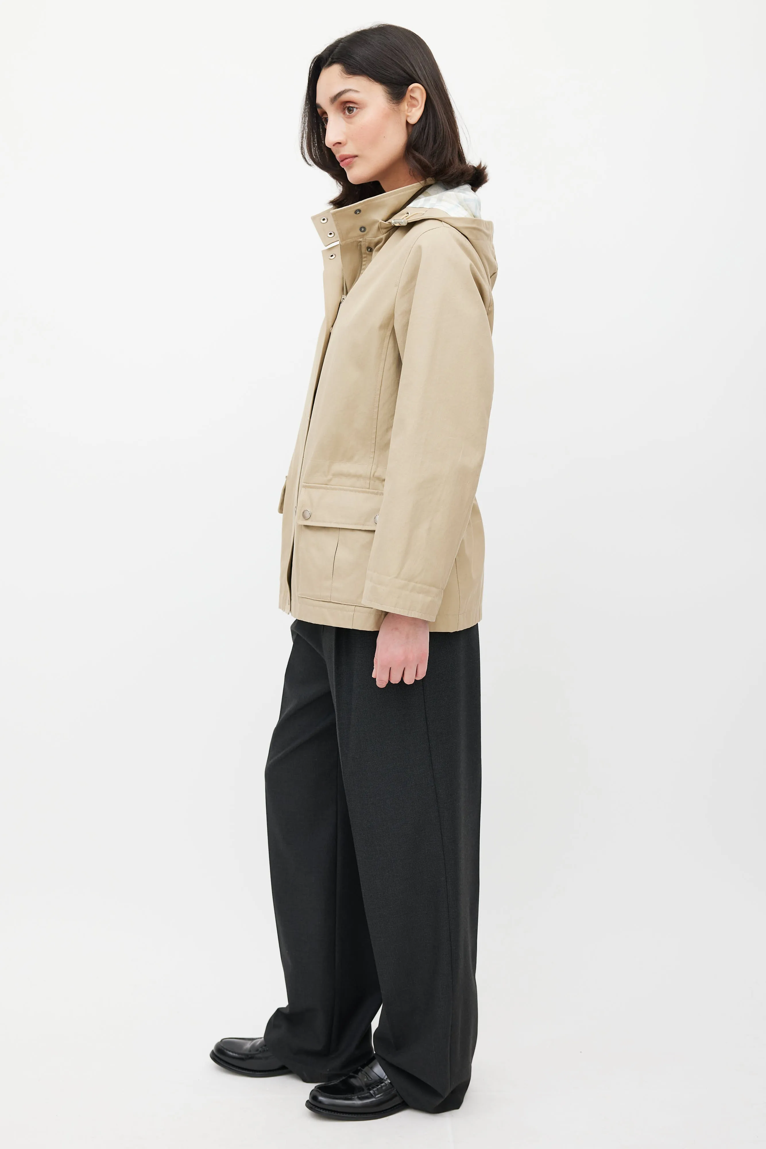 Beige Hooded Jacket