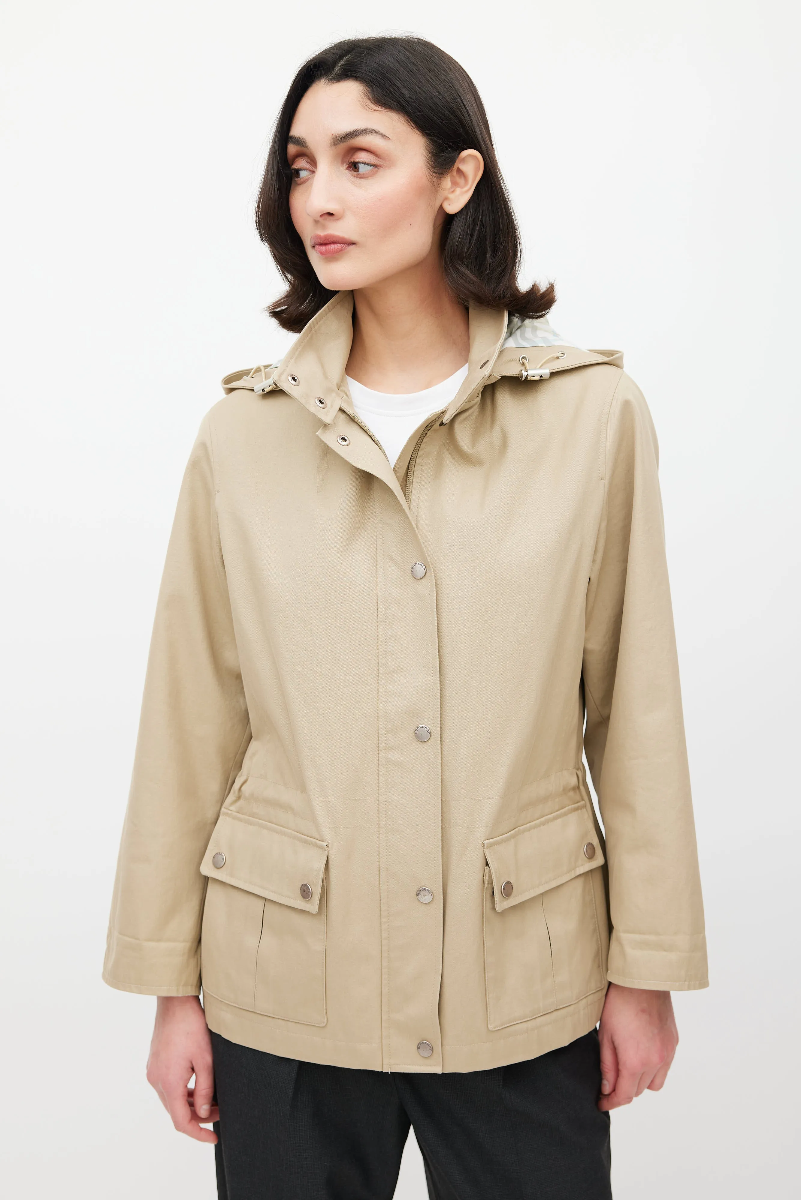 Beige Hooded Jacket