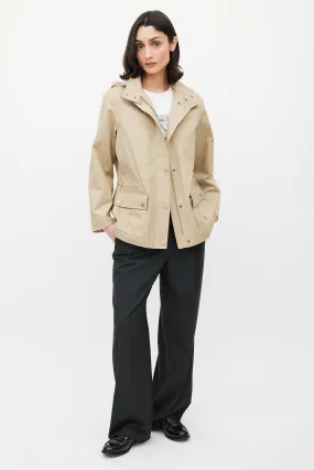 Beige Hooded Jacket