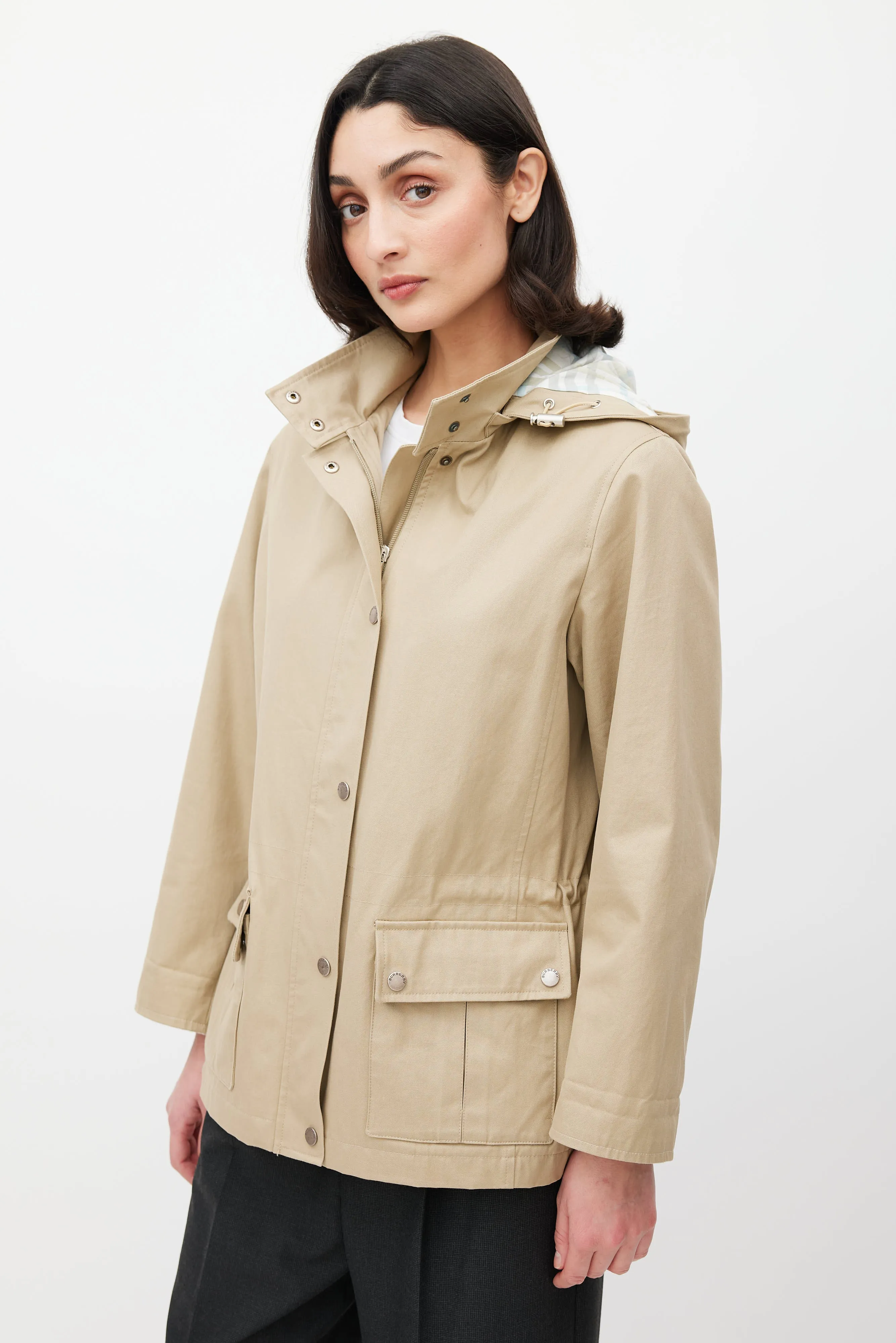 Beige Hooded Jacket