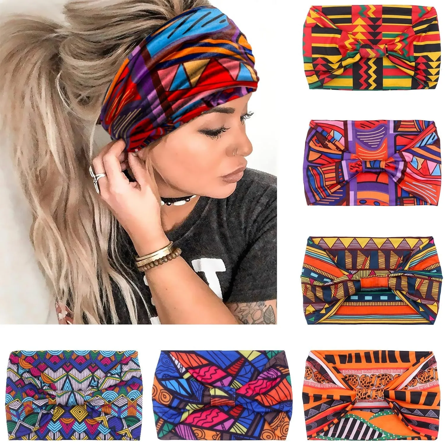 Boho Knotted Headbands: a striking 6-pack, camping Adventure