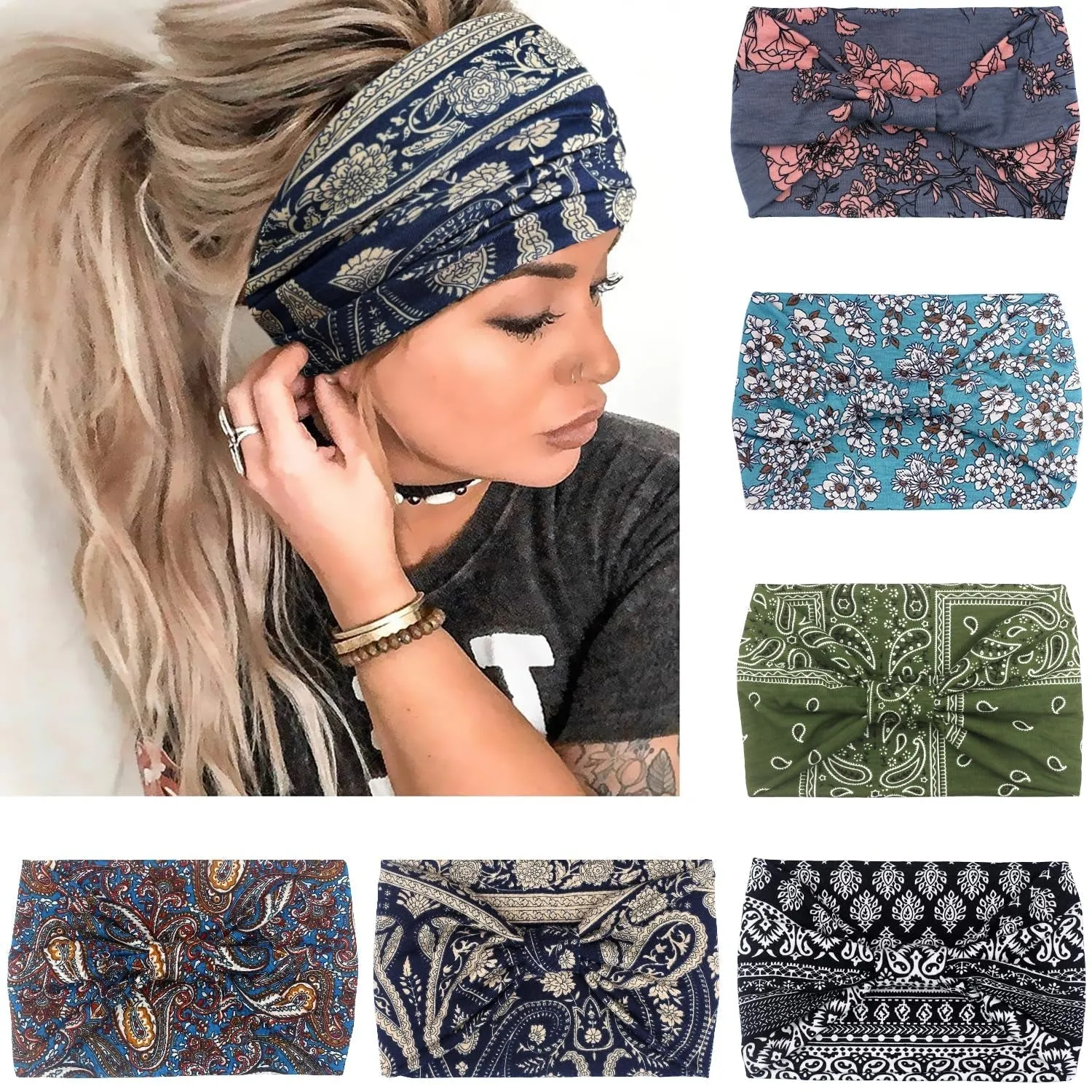 Boho Knotted Headbands: a striking 6-pack, camping Adventure