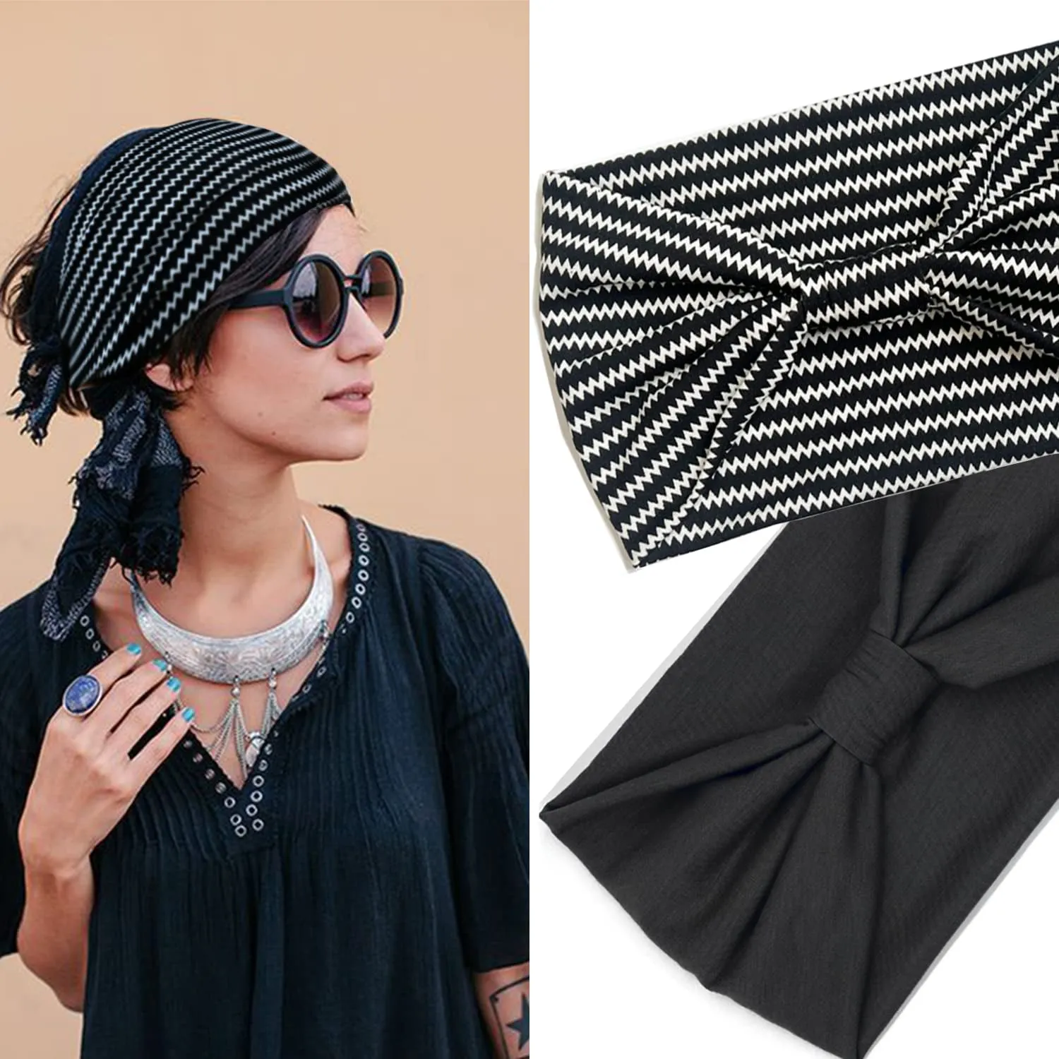 Boho Knotted Headbands: a striking 6-pack, camping Adventure