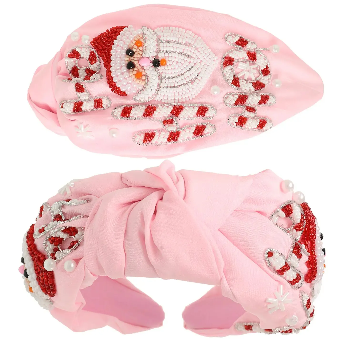Christmas Claus Jeweled Top Knotted Headband
