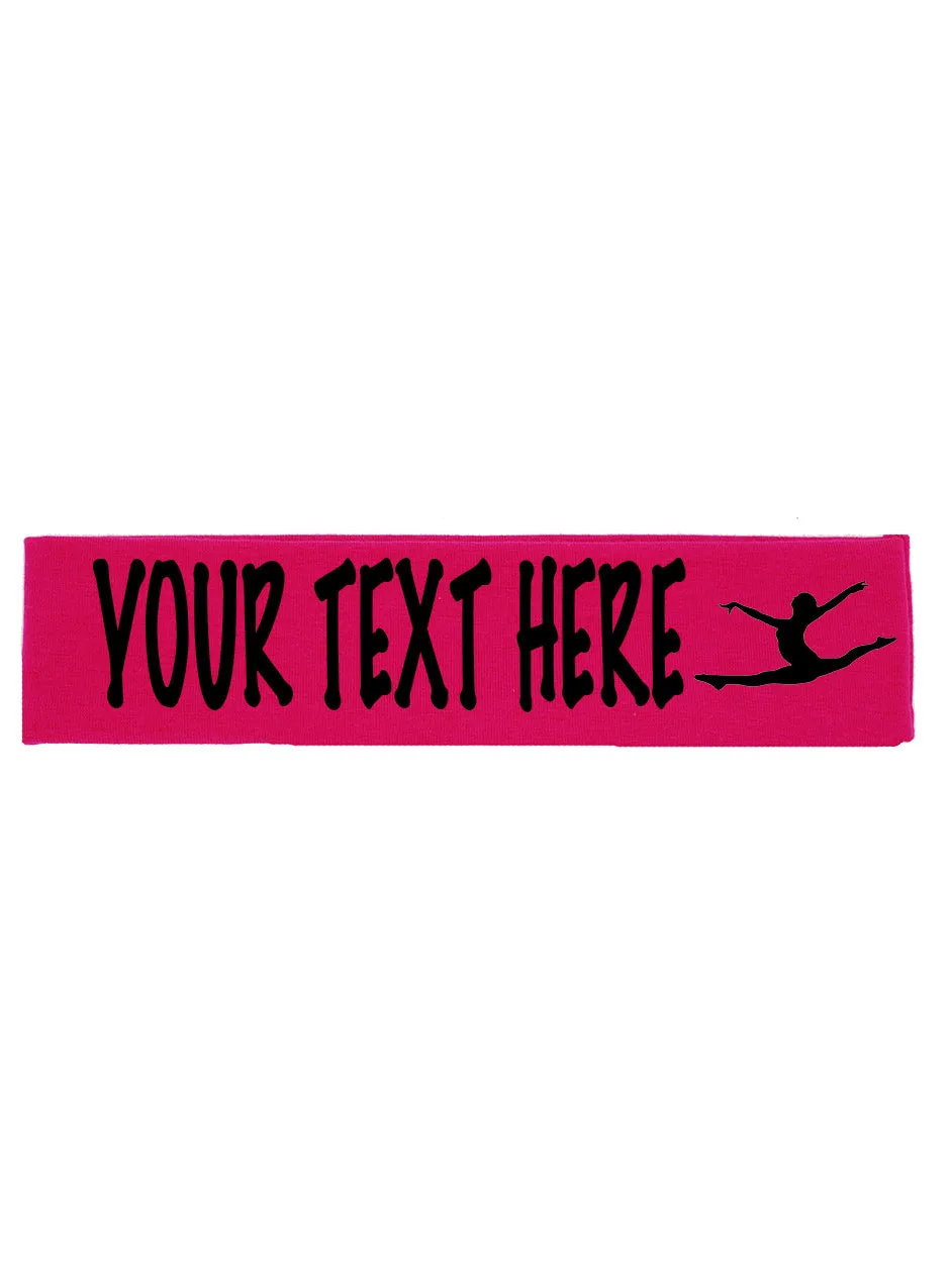 Custom Gymnastics Cotton Headband - Flat (Non Sparkle) Letters!