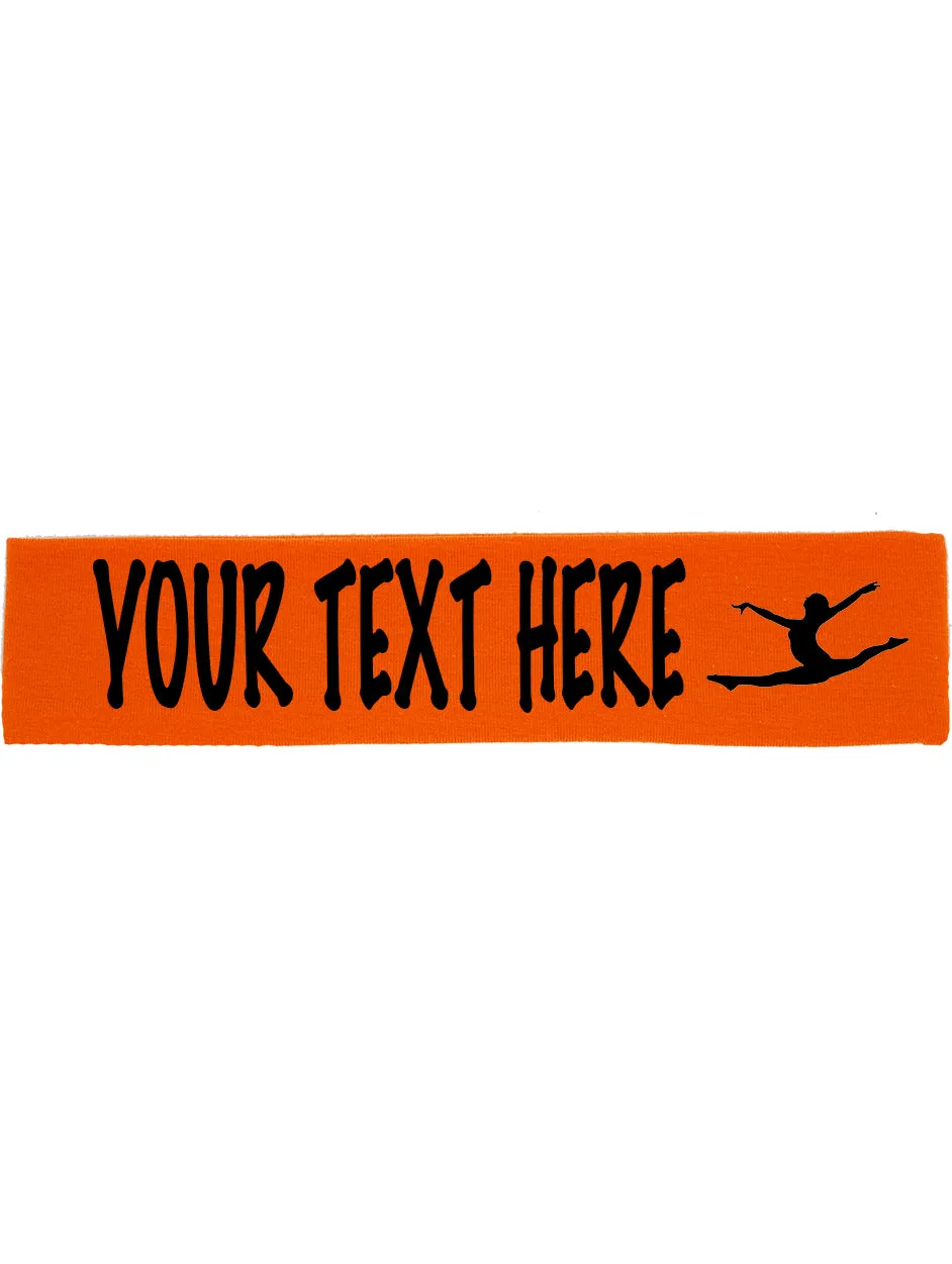 Custom Gymnastics Cotton Headband - Flat (Non Sparkle) Letters!