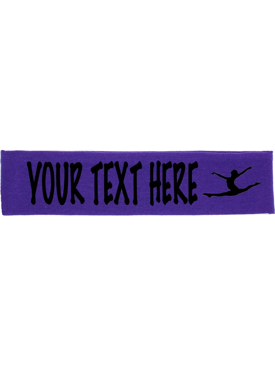 Custom Gymnastics Cotton Headband - Flat (Non Sparkle) Letters!