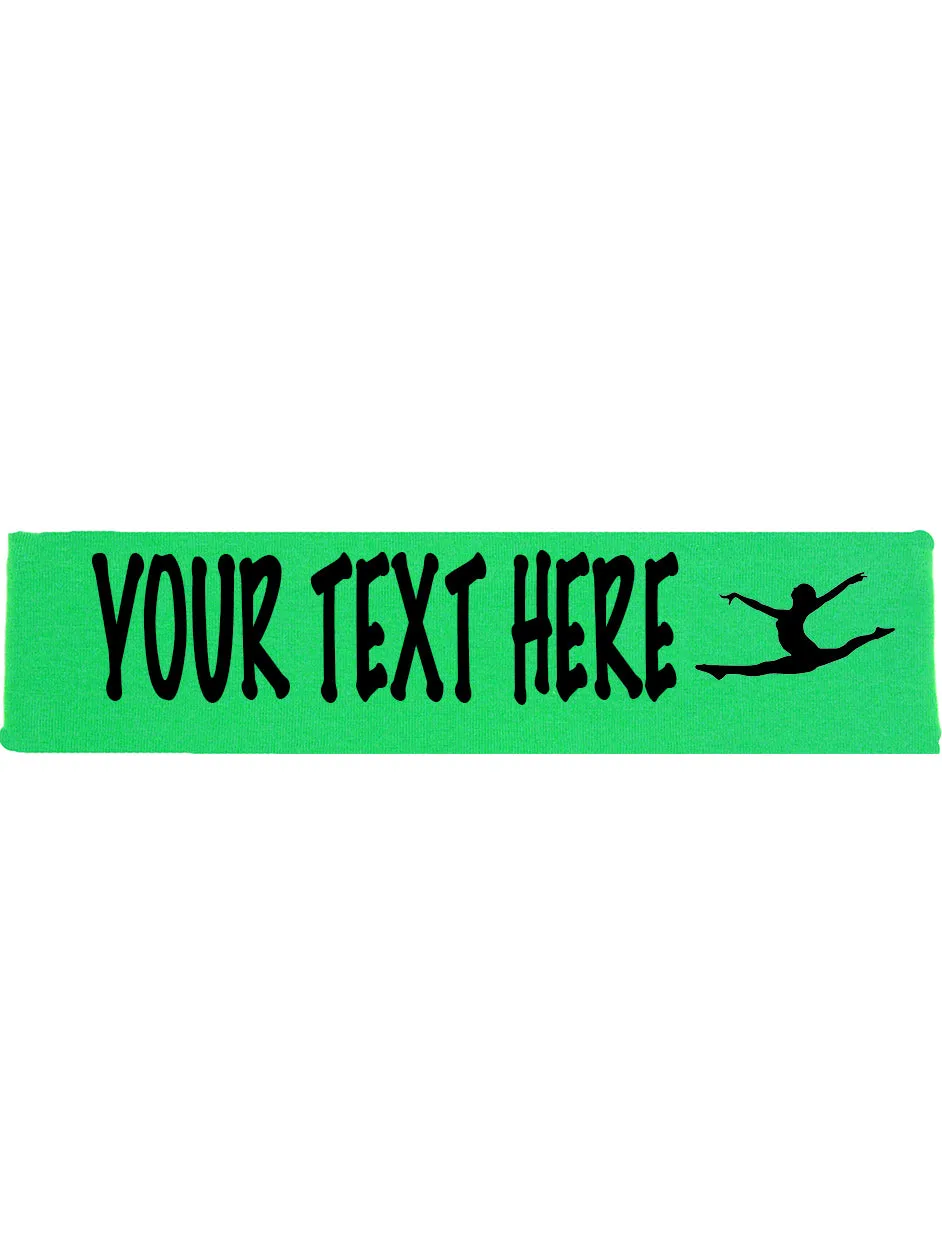 Custom Gymnastics Cotton Headband - Flat (Non Sparkle) Letters!