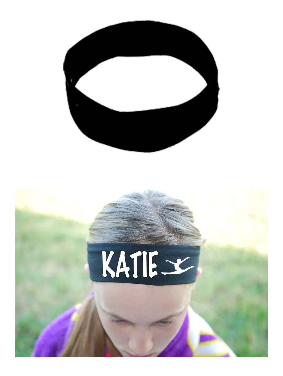 Custom Gymnastics Cotton Headband - Flat (Non Sparkle) Letters!
