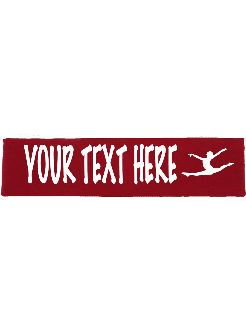 Custom Gymnastics Cotton Headband - Flat (Non Sparkle) Letters!