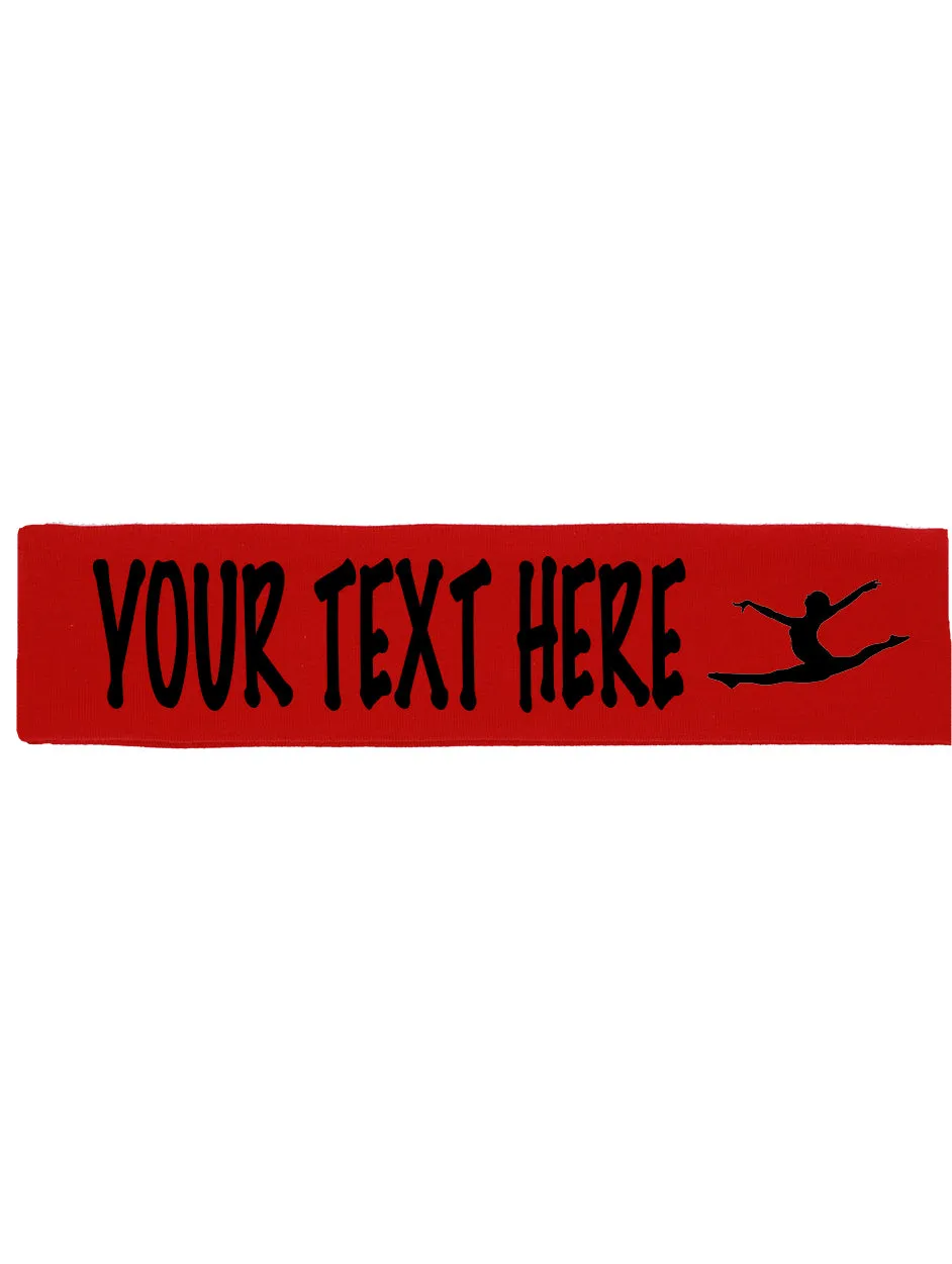 Custom Gymnastics Cotton Headband - Flat (Non Sparkle) Letters!