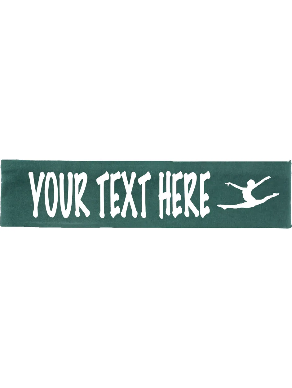 Custom Gymnastics Cotton Headband - Flat (Non Sparkle) Letters!