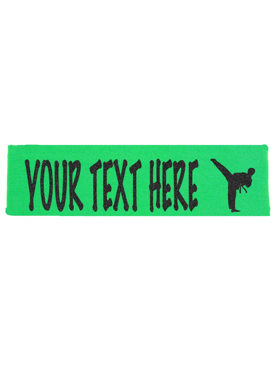 Custom Karate Headband (Cotton/Lycra) - Sparkle Letters!