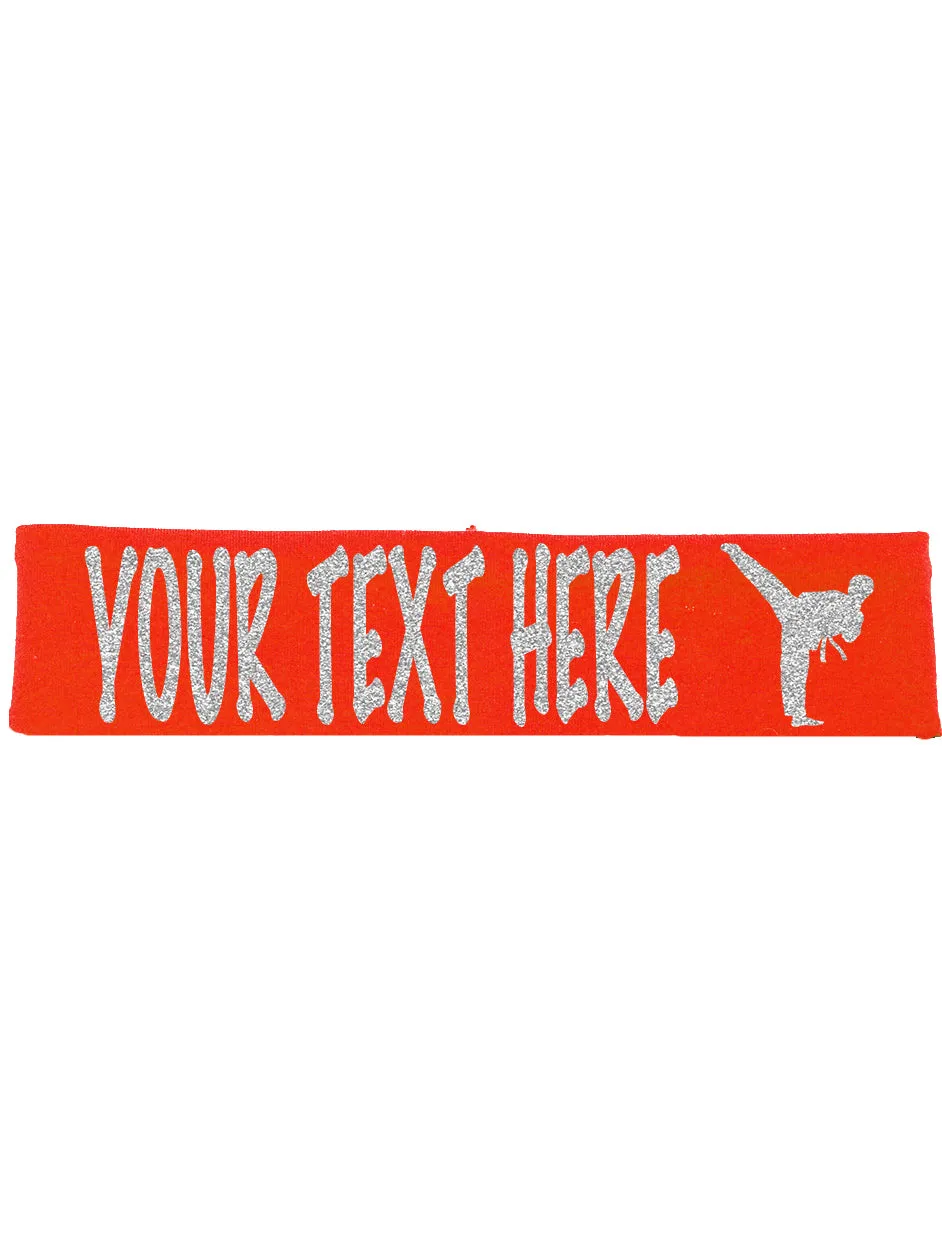 Custom Karate Headband (Cotton/Lycra) - Sparkle Letters!
