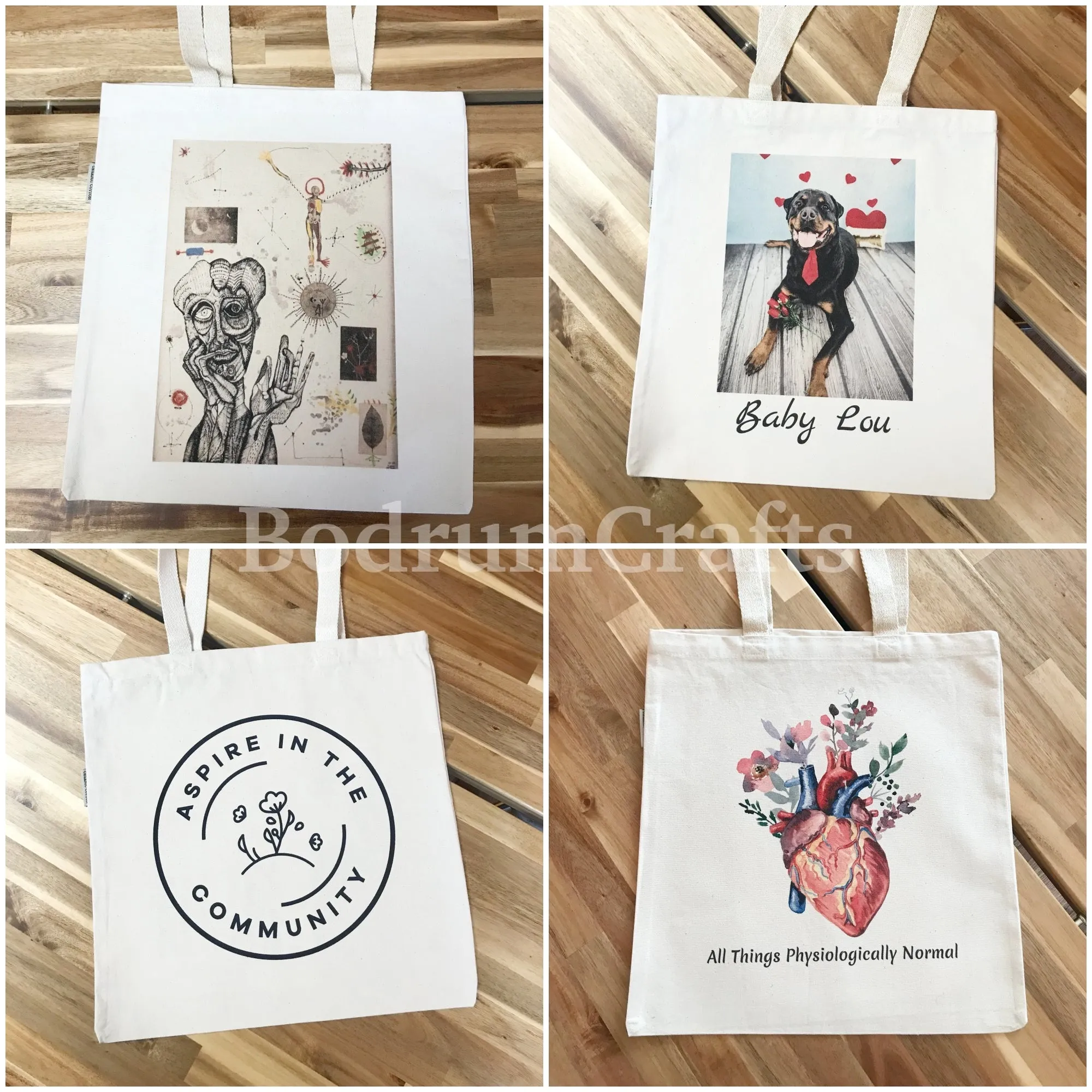 Custom Personalized Cotton Tote Bags in Full Color