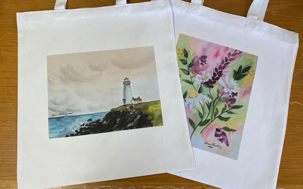 Custom Personalized Organic Canvas Tote Bags in Full Color