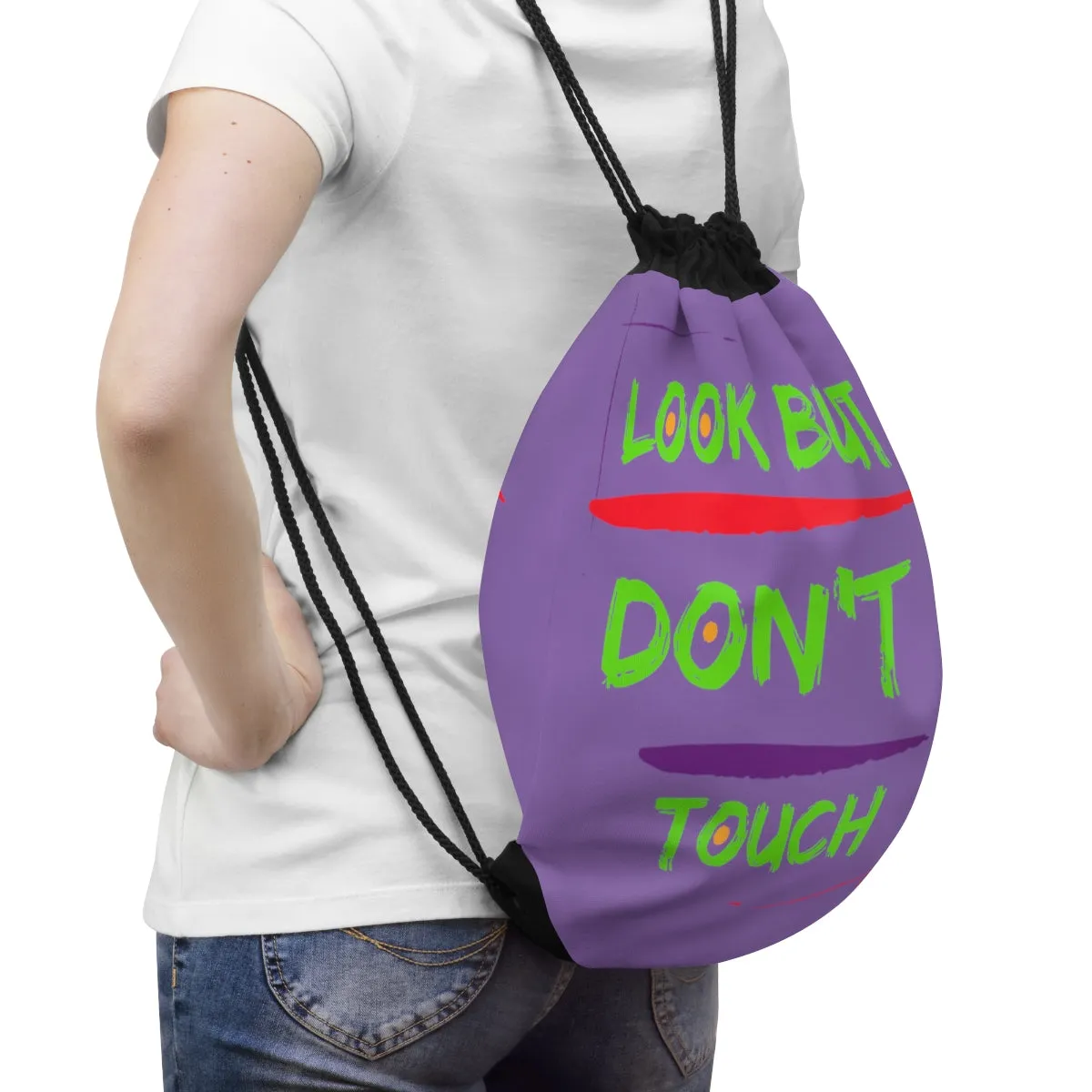 Drawstring Bag ( Look But Don't Touch  Purple)