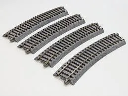 Kato 2-260 430mm (16 7/8') Radius 22.5 Curve Track R430-22.5 (4 pcs.) (HO scale)
