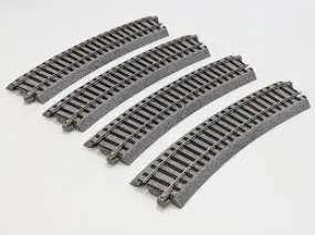 Kato 2-260 430mm (16 7/8') Radius 22.5 Curve Track R430-22.5 (4 pcs.) (HO scale)