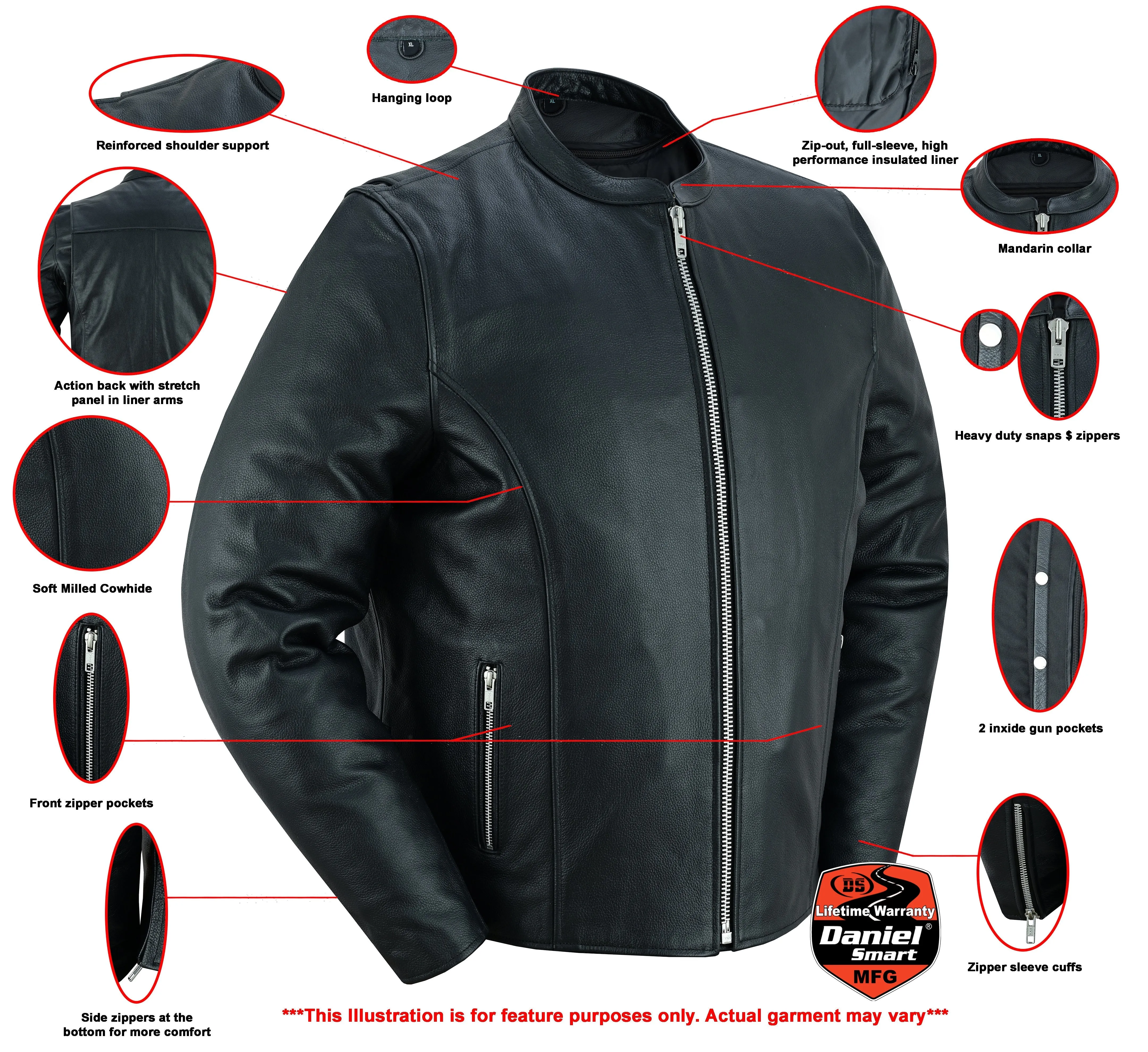 Men’s Classic Black Scooter Leather Jacket
