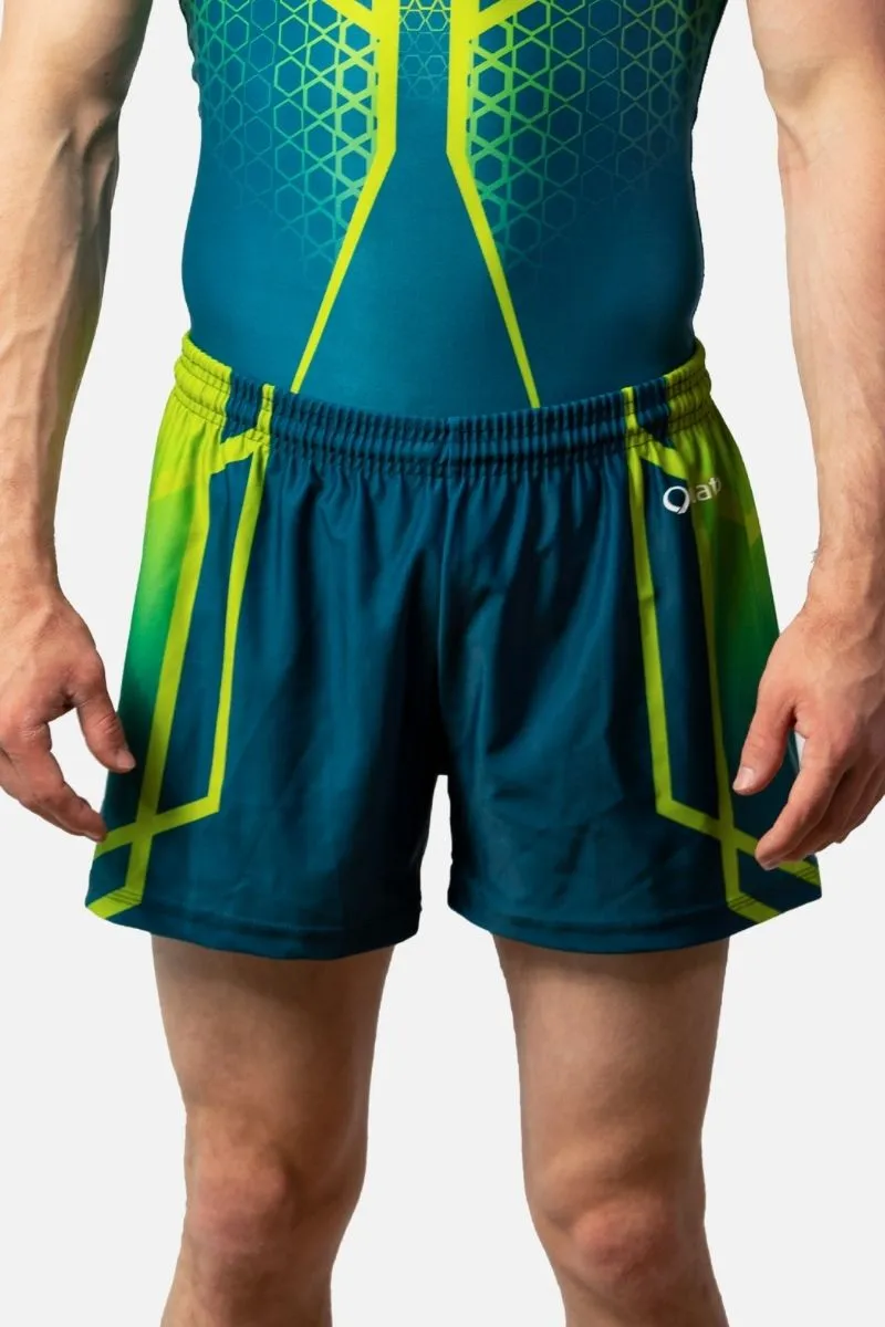 Perseverance Teal and Green Shorts