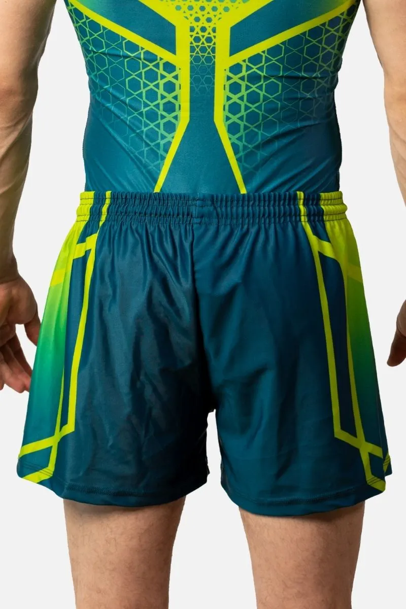 Perseverance Teal and Green Shorts