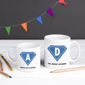 Personalised Superhero 'Daddy And Me' Mug Set