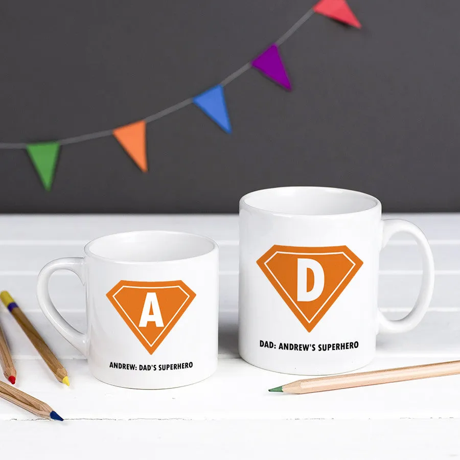 Personalised Superhero 'Daddy And Me' Mug Set