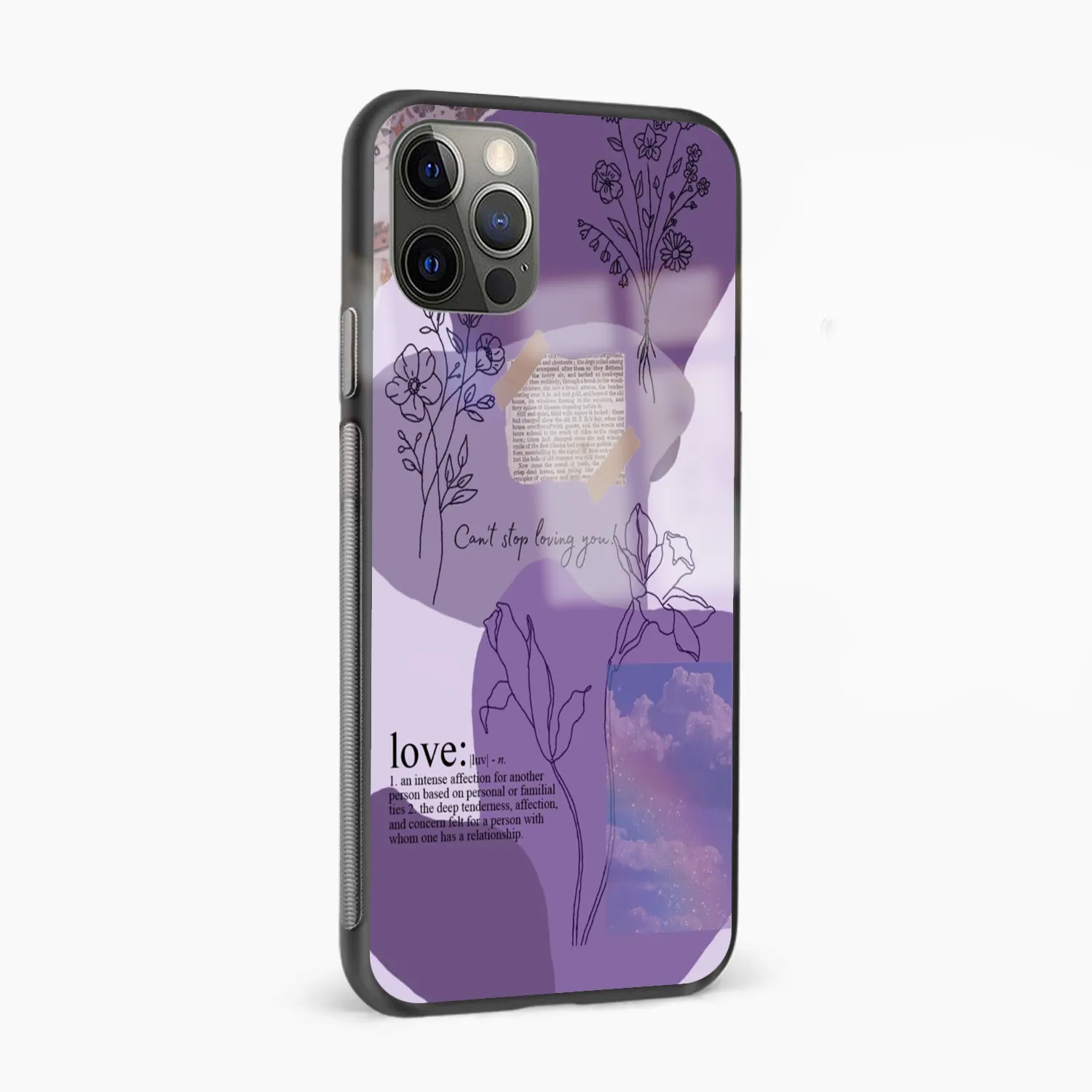 Purple Floral (For Her) Glass Phone Case Cover