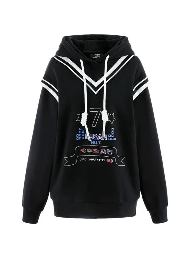 Seven Logo Mode Sweatshirt Hooded Hoodie