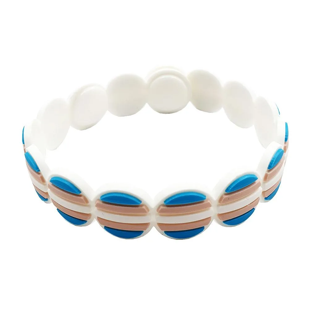 Transgender Flag Colours Adjustable Silicone Bracelet