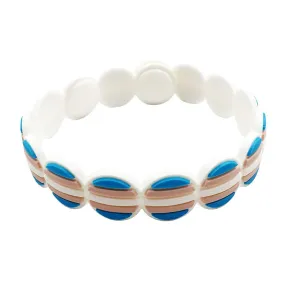 Transgender Flag Colours Adjustable Silicone Bracelet